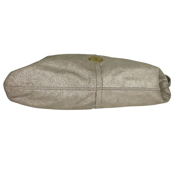 Fossil Metallic Leather Glitter Sparkle Hobo Shoulder Bag Purse - Picture 3 of 4